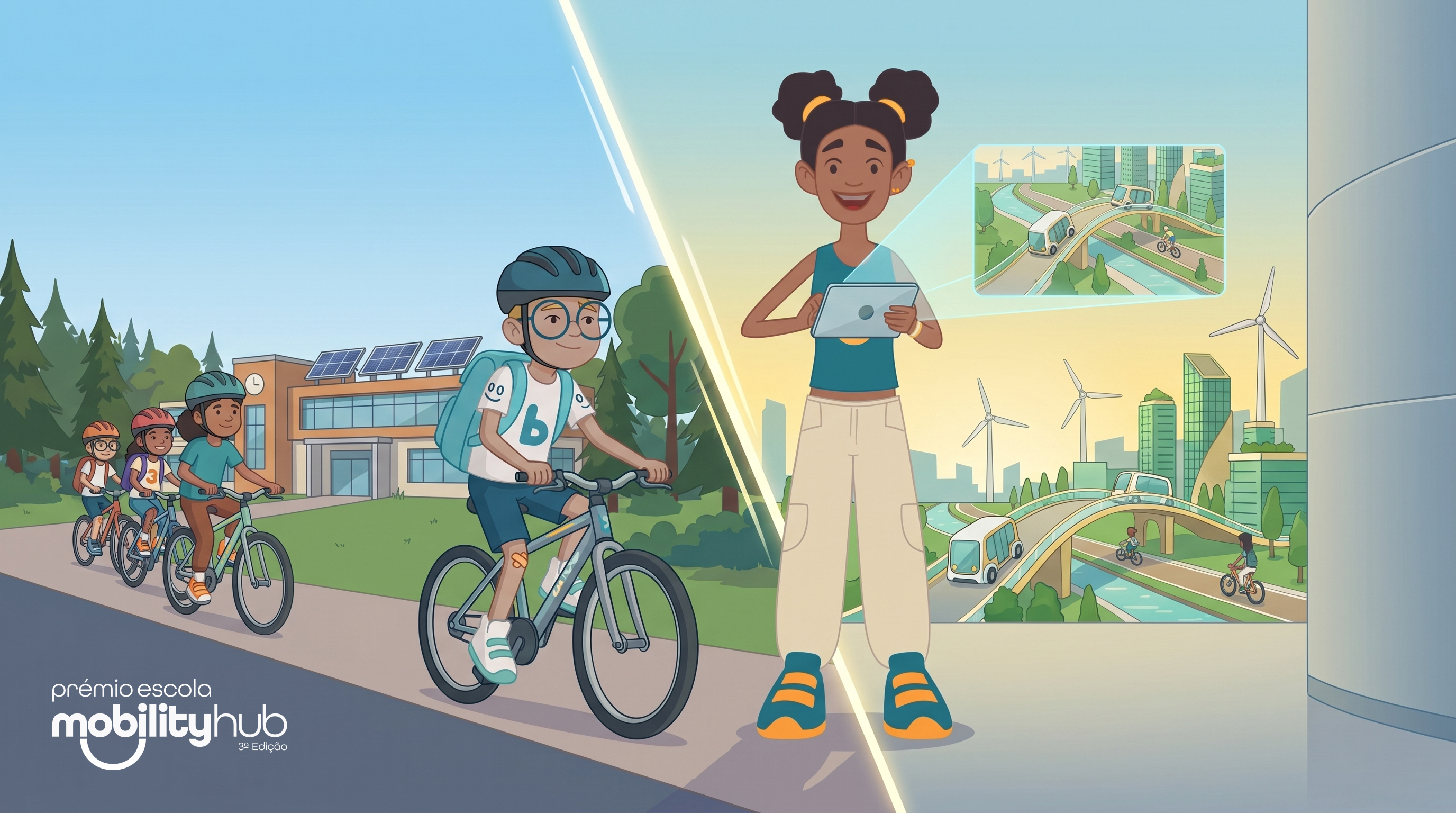Ilustração da 3.ª Edição do Prémio Escola Mobility Hub
